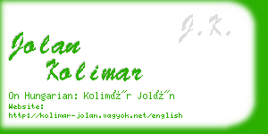 jolan kolimar business card